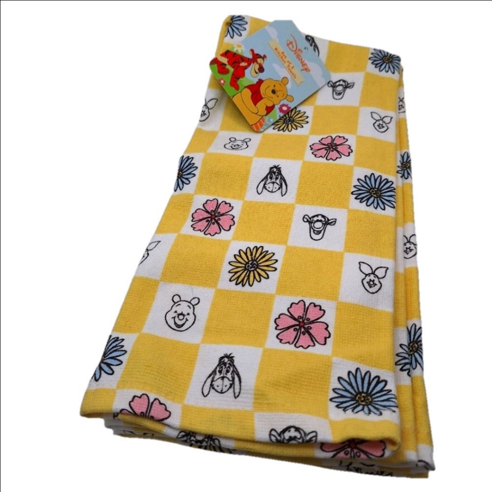 Winnie the Pooh Yellow Checkered Kitchen Towel Set